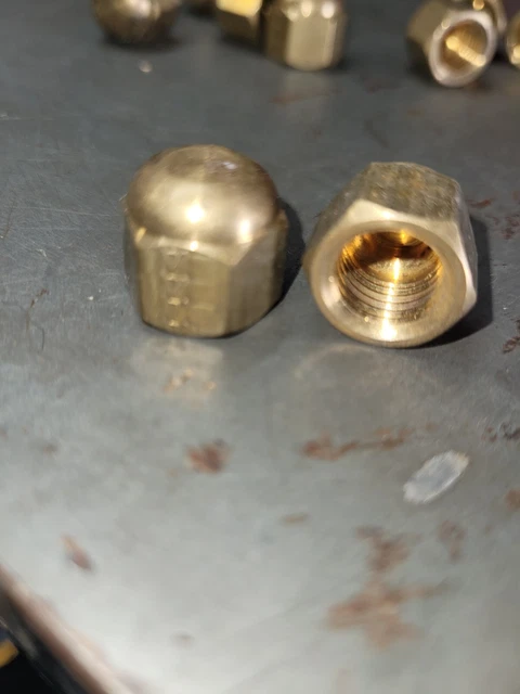 3/8-10 Acorn Cap Nuts Solid Brass (10) CT.