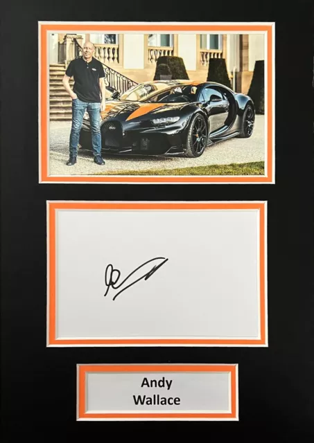 Andy Wallace Hand Signed A4 Mounted Photo Display Bugatti Autograph