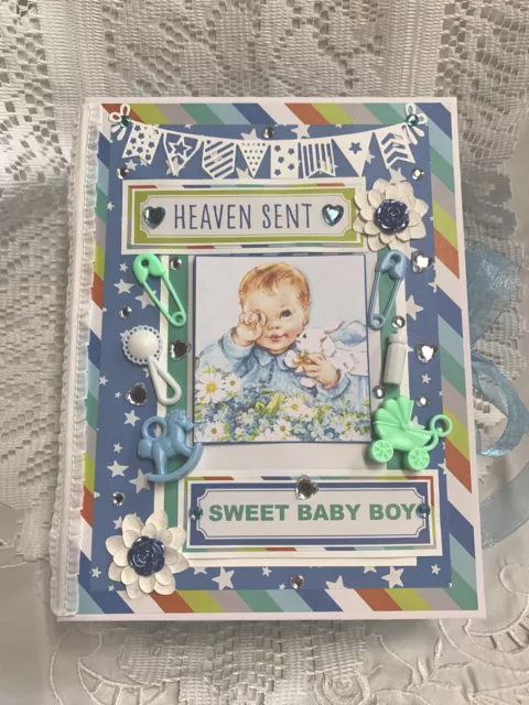 “Heaven Sent Sweet Baby Boy” Scrapbook Mini Album