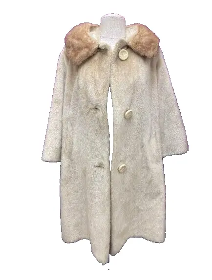 VINTAGE MCM HOLLYWOOD Regency Style Faux Fur Coat A Line Swing Vintage ...