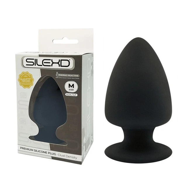 Anal plug anale stimolatore taglia m altezza black silicone nero 11 cm silexd