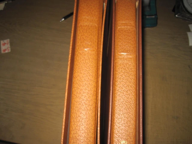 2 Lindner Ringbinder in braun genarbt mit Kassette, 18 Ringe