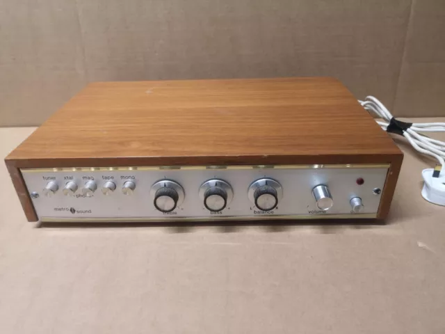 Metro Sound Amplifier Untested Vintage Hifi