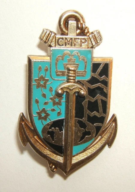 Insigne Militaire Français Delsart – Section Géographique – Vintage 1980 – Relief