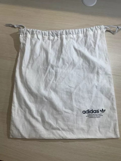 Adidas White Shoes  bag 15"x14" black & White drawstring Bag
