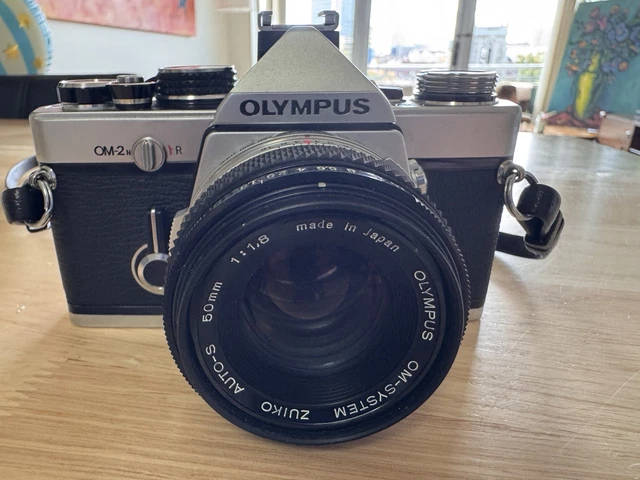 OLYMPUS OM-2N SILVER 35mm SLR Film Camera w/ Zuiko Auto-S 50mm f