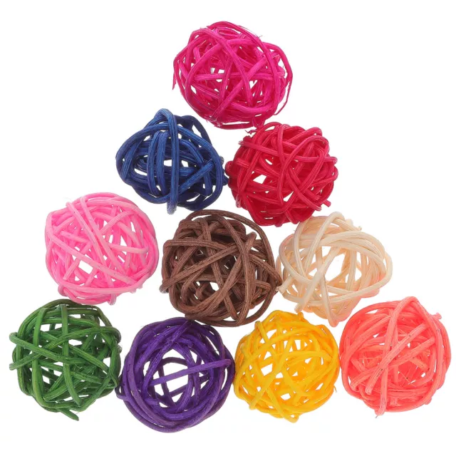 2x Rattan Kugeln für Vögel Rattan Vogel Spielzeug Papagei Spielzeug Kauen