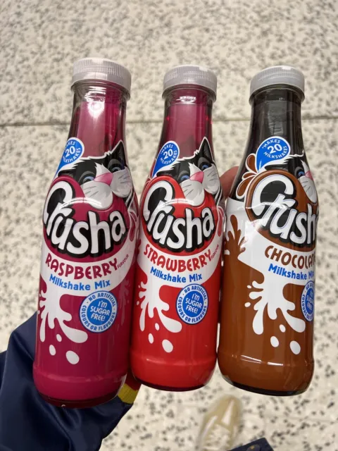 3 X 500ml Crusha Milkshakes 1 X Chocolate 1 X Raspberry 1 X Strawberry