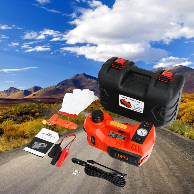 ELECTRIC TIRE TOOL Kit 5 Ton Hydraulic Car Jack Tire Inflator Pump Set