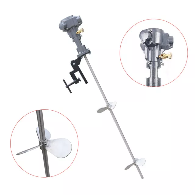 50Gal Pneumatic Tank Barrel Mixer Liquid Agitator Mixing Blender Stainless Steel