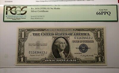 {2} Fr.1616 1935 G $1 No Motto Silver Certificate in Sequence Order PCGS Gem New