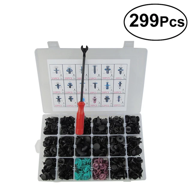 299 Pcs Nylon Automotive Push Bumper Fastener Rivet Clips Car Push Type Rivet