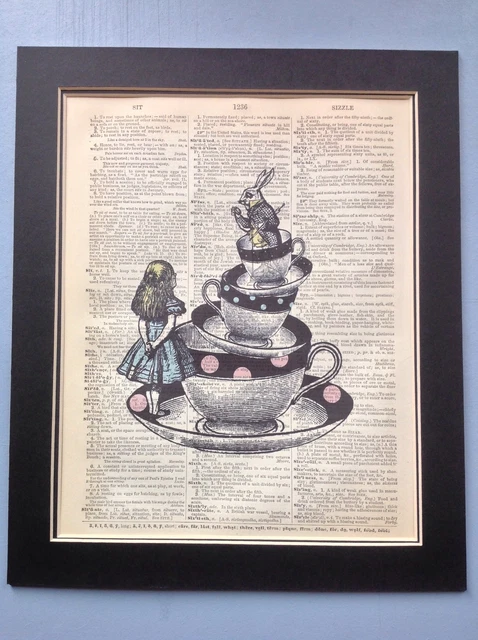 Alice In Wonderland Dictionary Page Art Print - 'Have I Gone Mad?' - 8x10