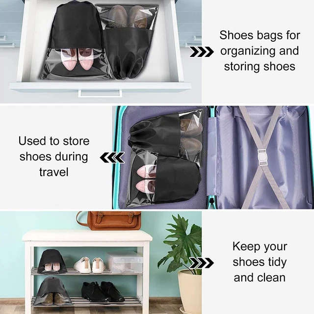 10 Stück Schuhe Tasche Vlies Reise Aufbewahrungsbeutel Kordelzug Staubbeutel 11