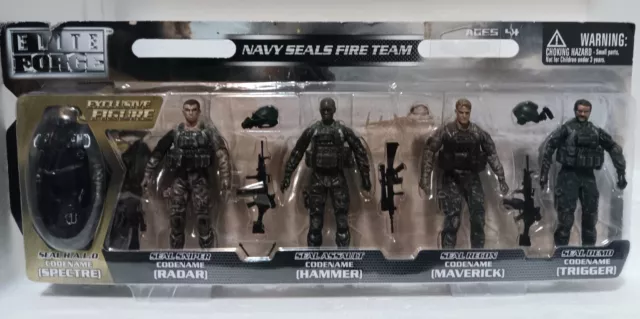 Elite Force Navy Seals Action Figure 5-Pack & Real Hero Helicopter/Tank Set