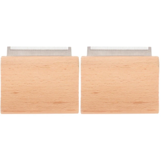 Set 2 Râteau À Sous- Brosse À Cheval En Bois Outils De Nettoyage Cosmétique