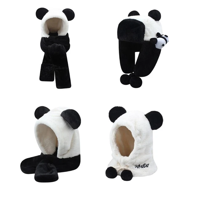 LARGE WINTER HAT Winter Panda Ears Furry Festival Party New Year £17.26