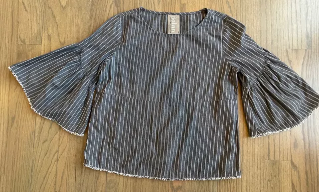 Anthropologie Dolan Left Coast Collection Womens Striped Bell Sleeve Top Sz S