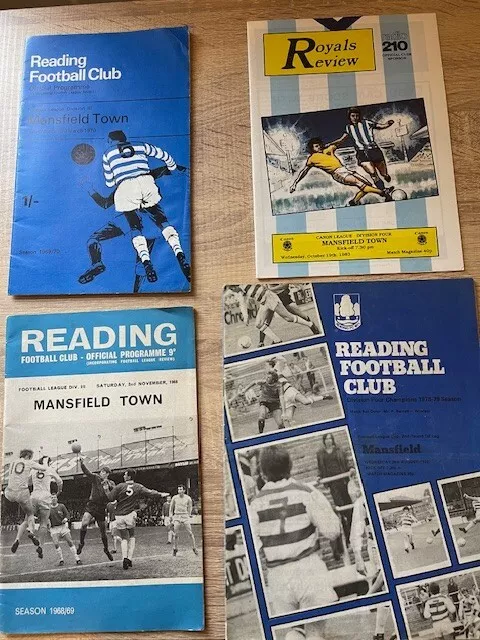 READING FC V Mansfield Town FC - Various Seasons - 4 x Programme Bundle ...