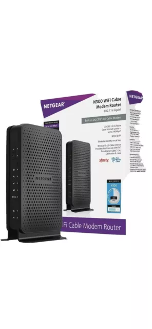 NETGEAR C3000-100NAS N300 (8x4) WiFi DOCSIS 3.0 Cable Modem Router (C3000)