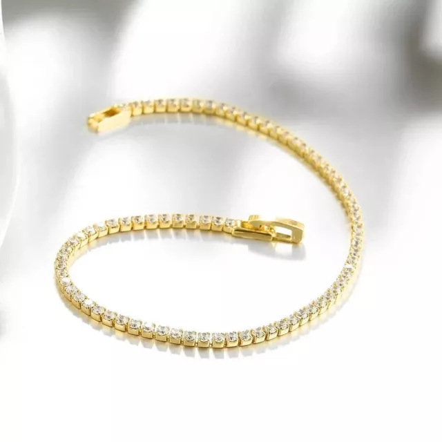 5Ct Round Cut Lab Created Diamond Women's Tennis Bracelet 14k Yellow Gold Plated