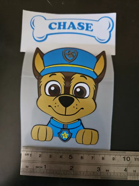 adesivi vinile Chase from paw patrol per bottiglie e tazze d'acqua