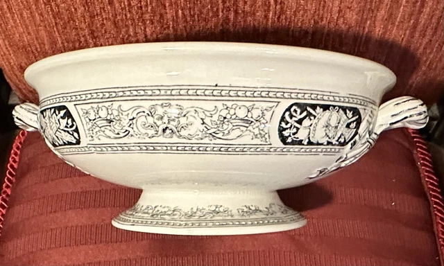 M & Co MINTON 1877 Trophy Pattern 10” Open Serving Bowl English Ironstone VGC