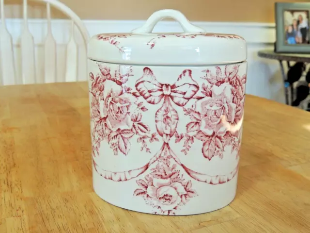 Vintage James Kent England Carland Fenton Floral Tea Caddy, Biscuit Jar 6"  Nice