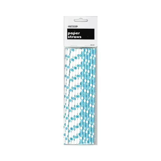 Dots 20 Paper straws - Caribbean Teal