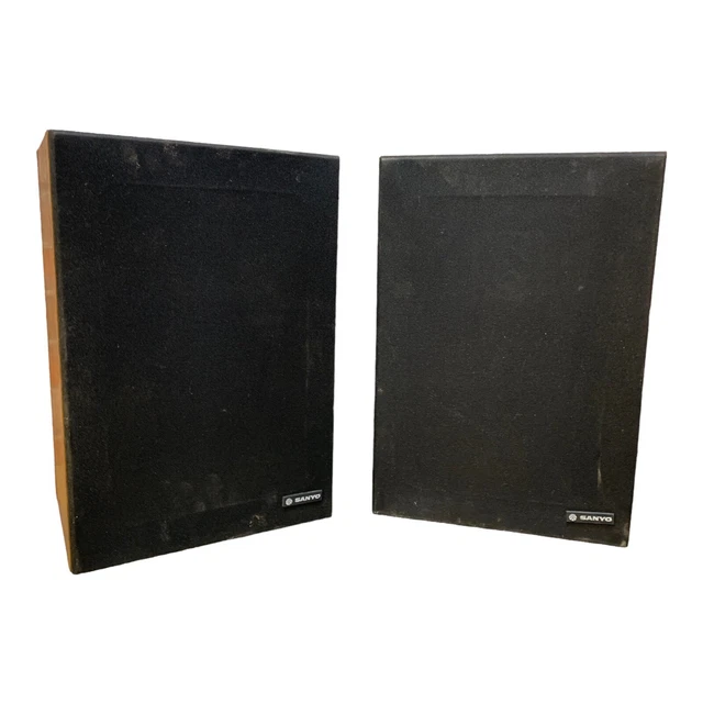 PAIR OF VINTAGE Sanyo Wood Bookshelf Speakers Made in Japan £62.54