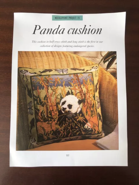 Panda Needlepoint / Cross stitch Cushion Chart **from a magazine**