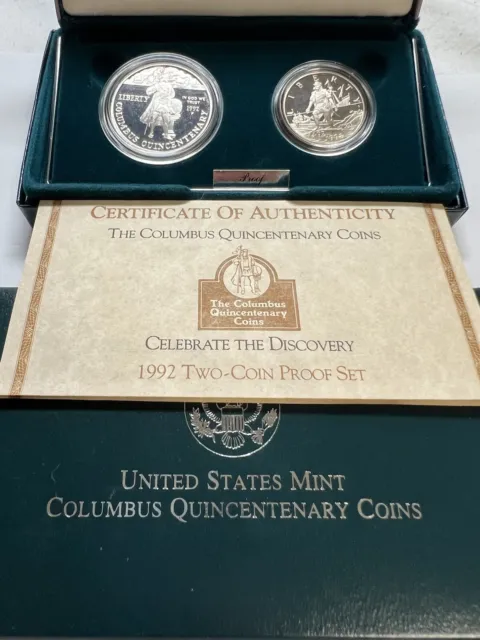 1992 U.S. Columbus Quincentenary Coins 90% Silver Dollar Estate Collection