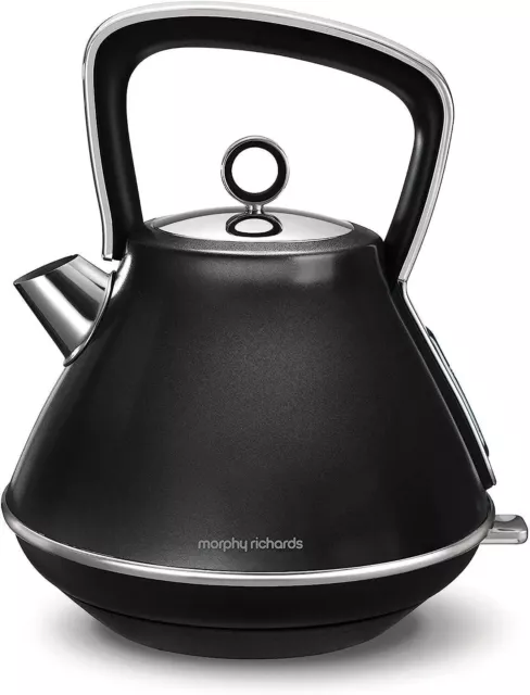 Morphy Richards Pyramid Kettle 1.5L 3Kw Evoke 100110 , Stainless Steel in Black