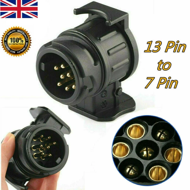 13 TO 7 Pin Plug Trailer Truck Electric Adapter Towbar Towing Socket