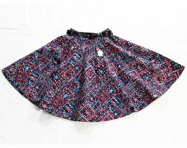 1950s Girl's Circle Skirt - Size 8 Childs Quilted - Bohemian Paisley Buddha