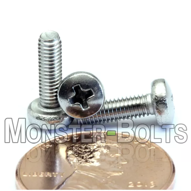 M3 Stainless Steel Phillips Pan Head Machine Screws, DIN 7985A Metric A2 18-8