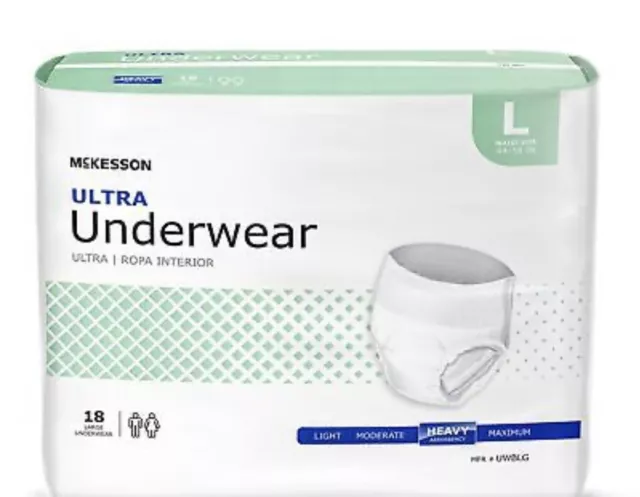 MCKESSON ADULT DISPOSABLE Pull On Up Underwear Diapers L Heavy ...