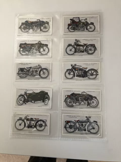 Lambert & Butler - Motor Cycles - Full Original Set From 1923