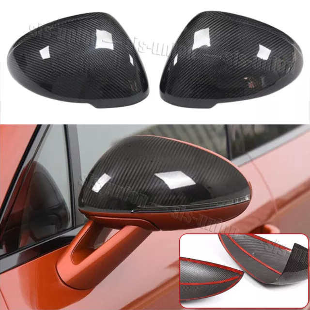 Real Carbon Fiber For Porsche Macan 2015-23 Door Side Rearview Mirror Cover Cap