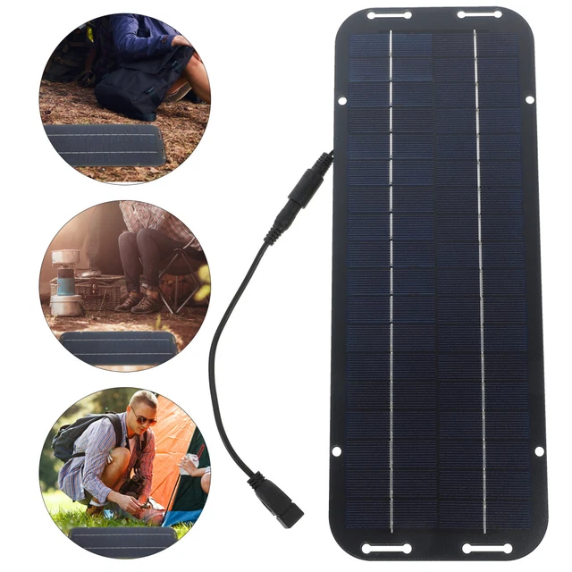 Panneau Solaire Flexible 10W 5V 300x145mm - Chargeur Portable Téléphone Camping Randonnée Extérieur