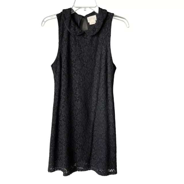 UO Coincidence & Chance Black Eyelet Lace Peter Pan Sleeveless Mini Dress Medium