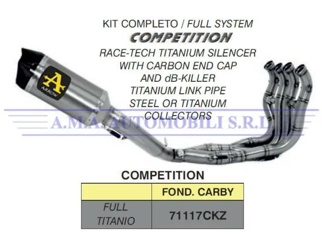 Kit COMPETITION FULL TITANIUM dBKiller/fond. carby BMW S 1000 RR 2009 2010 2011