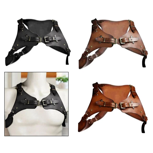 Harnais de poitrine Steampunk, ceinture à boucle en cuir PU pour chevalier
