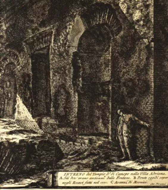 Piranesi. INTERNO del Tempio d. di ... Villa Adriana. ... - Großer Kupferstich 3