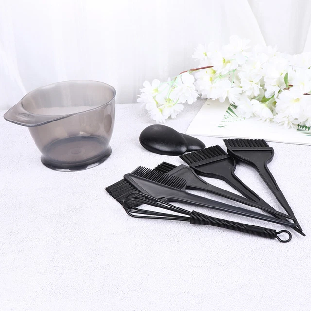 8 piezas/1 tazón cepillo para colorear el cabello salón colorear el cabello cepillos para teñir el cabello tazón para teñir el cabello