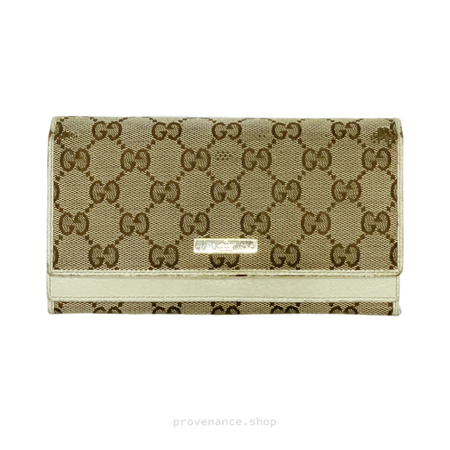Gucci GG Canvas Long Wallet - White