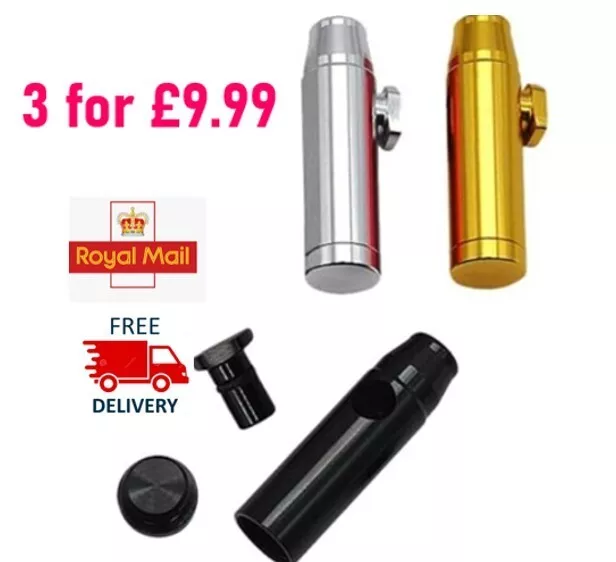 3 Pack Bundle 1g Metal e-Snuff Spice & Sweetener Storage Bullet Pick Colour!