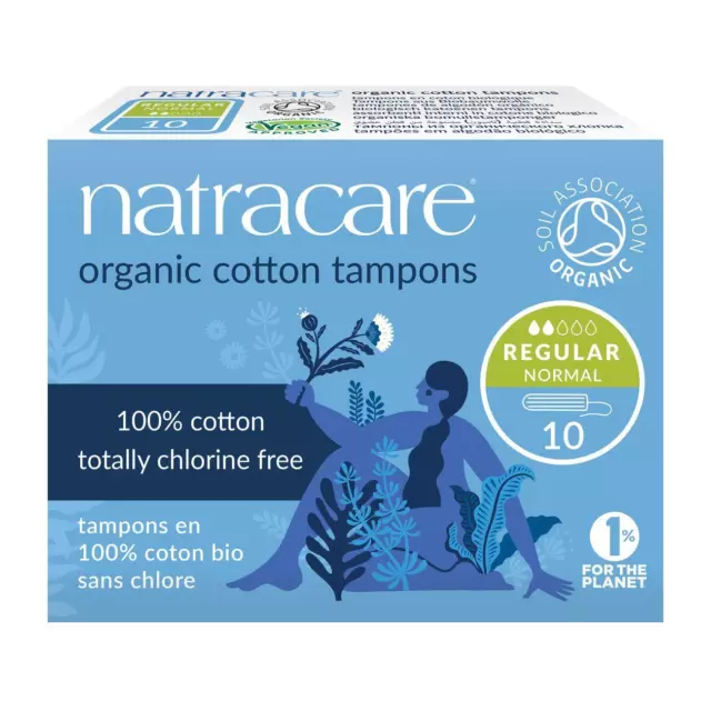 Natracare Organic Cotton Non Applicator Tampons Regular 10 Per Pack