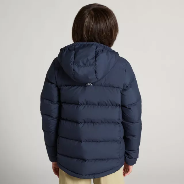 Kathmandu Hooded Puffer Jacket Coat Duck Down Navy Blue Kids Boys Size 10 Years 3