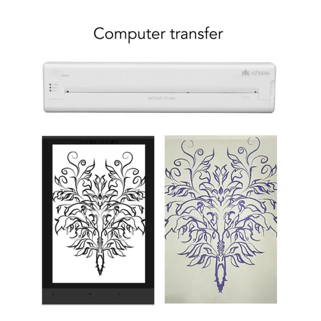 (Blanc) Tattoo Transfer Stencil Machine Copieuse Imprimante Mini Tatouage Therm